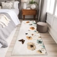 thumbnail image 4 of Blue Brown Floral Washable Area Rug 2x6 111 Butterfly Plant Pastoral Style Low-Profile Area Rugs with Non Slip Backing Indoor Floor Carpet for Entrance Living Room Bedroom Home Office, 4 of 9