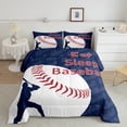 thumbnail image 2 of Feelyou Baseball Sports Kids Bedding Comforter Set, Vintage Football Lover Twin Comforter Sets, Navy Red Stripes Reversible Bedding Set, Super Cozy Room Decor, 2 Pieces, 2 of 8