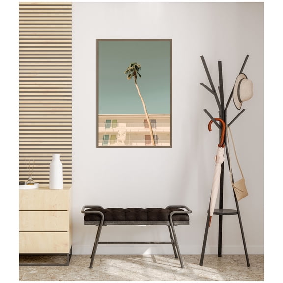 Kate and Laurel Framed Canvas Wall Art Print PS I Love You by Alicia Bock, 23 x 33 Sylvie Dark Gold Frame, Modern Contemporary, Architecture Art for Wall Decor