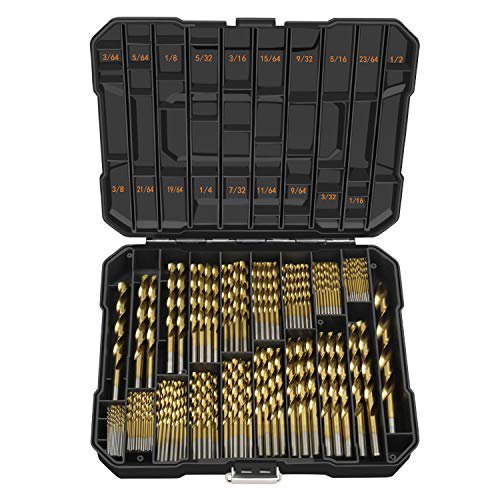 ENERTWIST Kit de Forets en Titane pour Métal et Bois 230 Pcs - Embout HSS Conventionnel 118 Degrés de 3/64 Pouces à 1/2 Pouce, ET-DBA-230A