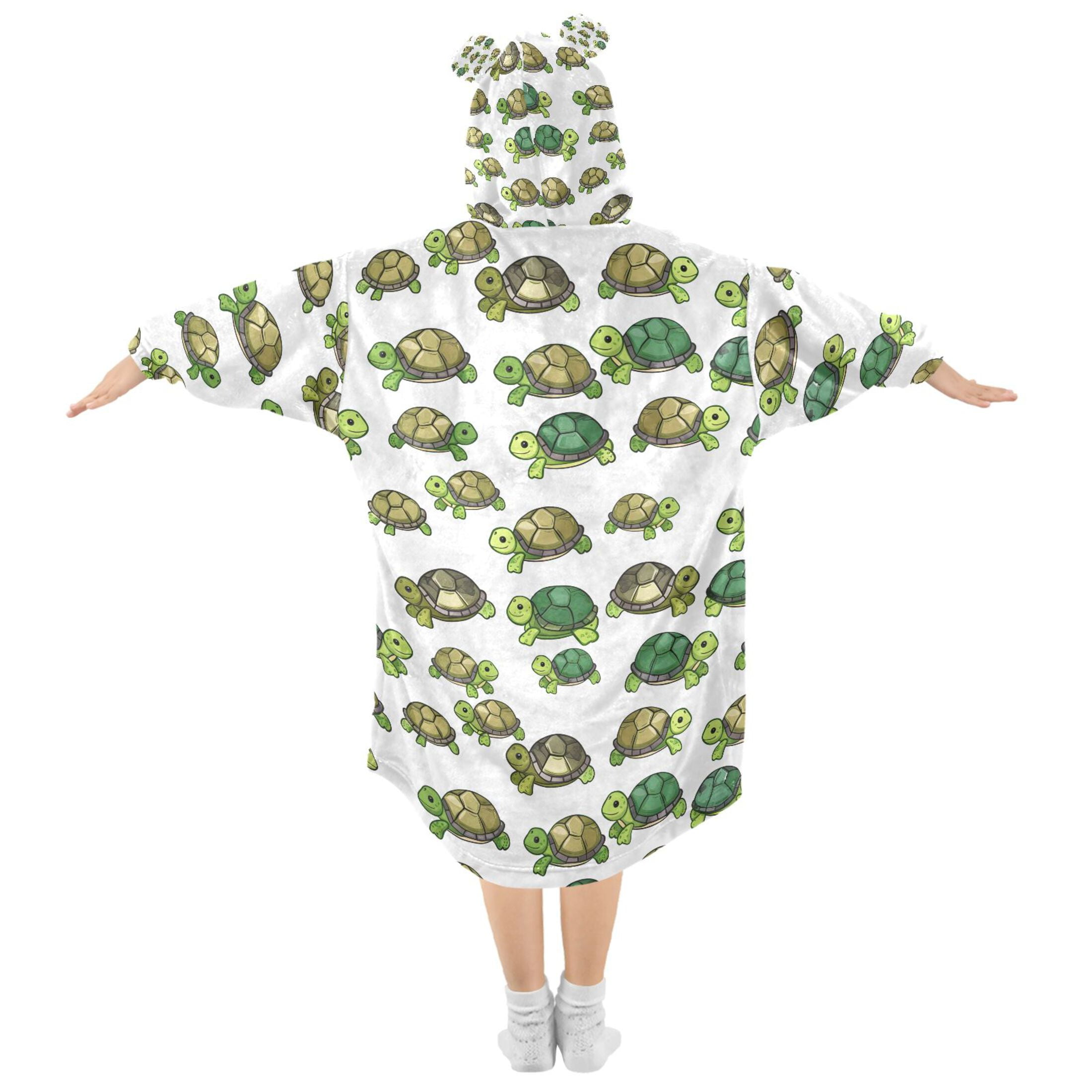 joogoo Blanket Hoodie for Cartoon Turtles Oversize Sweatshirt 3-14 YR L