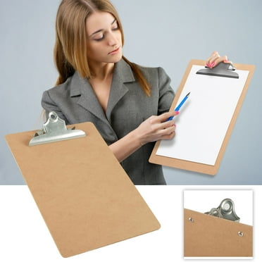mtvxesu File Folders, Thickened Wooden Writing Board Clip A4 Hanging Board Clip Folder Board Writing Pad Office Supplies Folders with Pockets and Brads Clearance