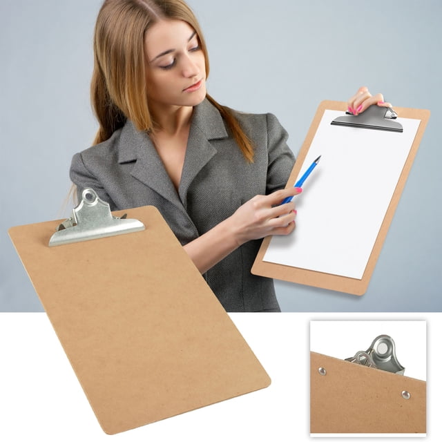 Fiudx Clip de Madera para Tablero de Escritura, Portapapeles A4 Grueso, Mecanismo de Clip Metálico, Suministros de Oficina Duraderos, Solución para Guardar Papel, Uso En Interiores y Exteriores, 32 X