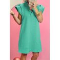 thumbnail image 1 of FOLUNSI V-Neck Ruffle Dress | Sea Green | Easy Glam for Any Occasion, 1 of 8