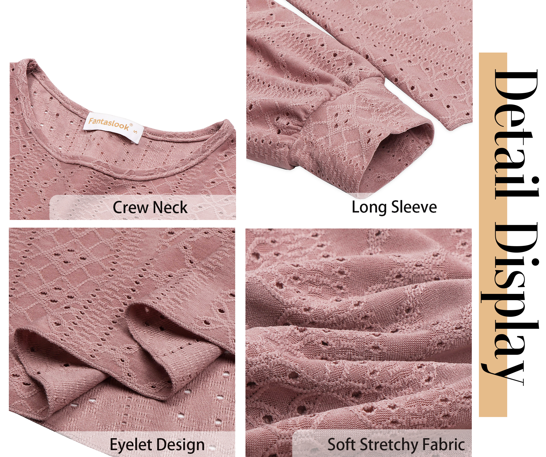 Fantaslook Women's Eyelet Long Sleeve Blouse photo 5