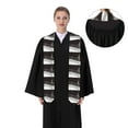 thumbnail image 4 of Easygdp Piano Keys With Musical Notes Unisex Adult Graduation Stole Shawl 36" Long for Academic Commencements Shawl-Flattened, 4 of 7