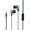 Green, variant on 3.5mm In-Ear Headphones with Microphone - 1.2m Braided Cable - Bass Stereo & Noise Isolation - Compatible with Smartphones