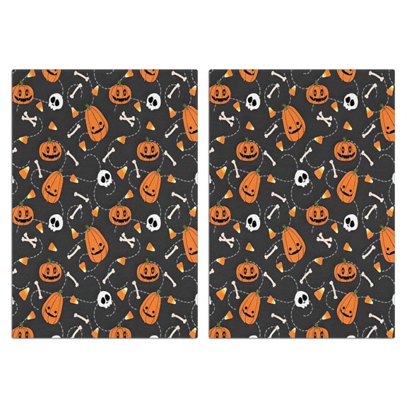 2 Pcs Funny Kitchen Towels,Colorful Halloween Icons Pattern Microfiber Dish Towels,Kitchen Tea Towels,Kitchen Towel Set (18" X 26")