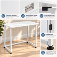 thumbnail image 3 of Ktaxon Folding Writing Computer Desk Home Office Study PC Writing Table,White, 3 of 12