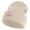 Birch, variant on Iridescent "No.1 Mom" Heart Iron on Patched 12 Inch Long Knitted Beanie - Birch OSFM