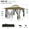 12x12 Outdoor Gazebo Popup Gazebo Canopy with Mosquito Netting