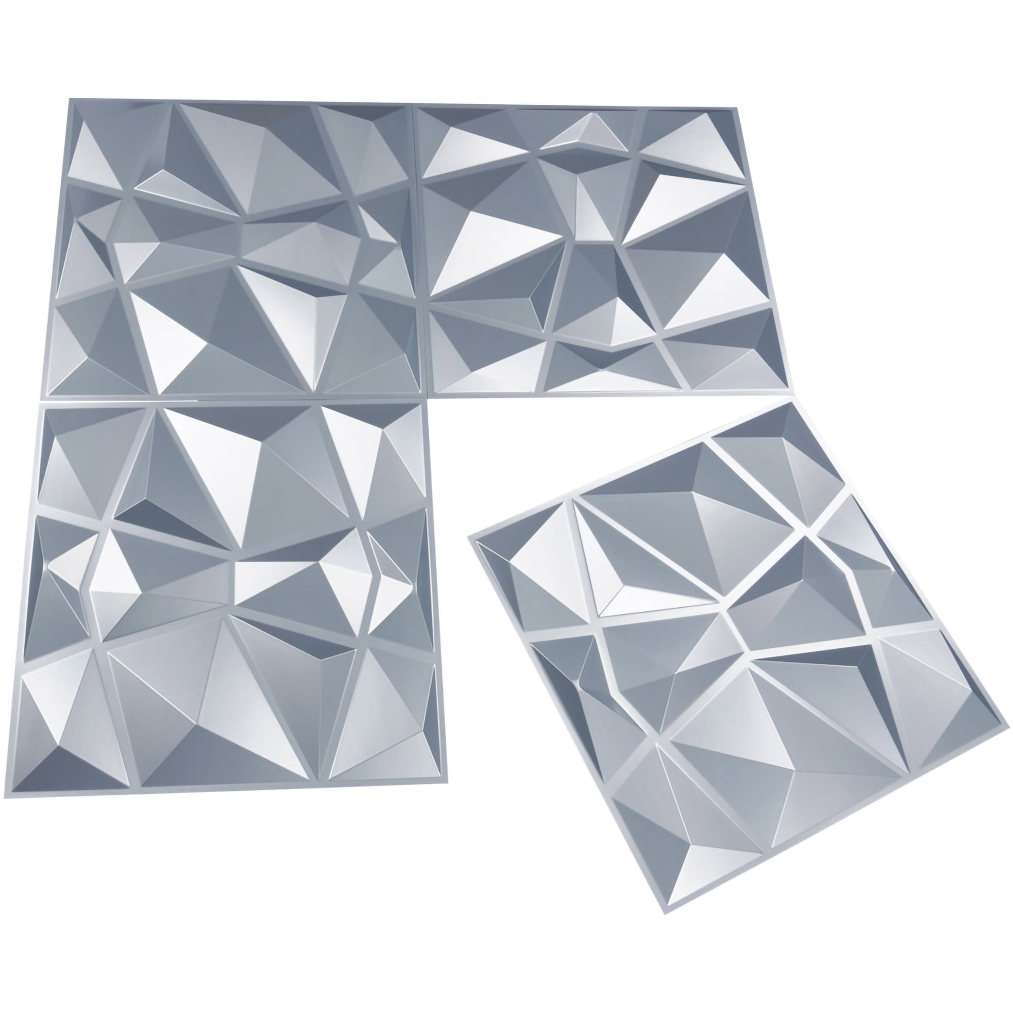 Art3d Black Diamond Design 19.7 in. x 19.7 in. PVC 3D Wall Panel (12-Pack) A1038B