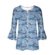 thumbnail image 5 of Blusa de verano para mujer con estampado de pliegues sexy y mangas 3/4 con cuello en V y botones OAVQHLG3B Store  lin121212, 5 of 5