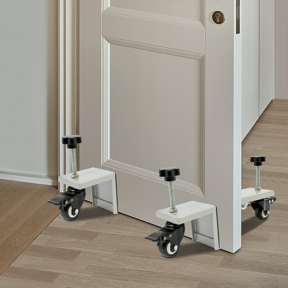 Silver 1000lbs Door Lifter Dolly 2-Pack 1.375–1.75" Doors w/ Brake Wheels