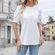thumbnail image 5 of Camisa De Punto Superior Señoras Cami Top Blusa Cuello redondo Camiseta de moda Ropa de vacaciones (Blanco L) Cgtredaw Para estrenar, 5 of 6