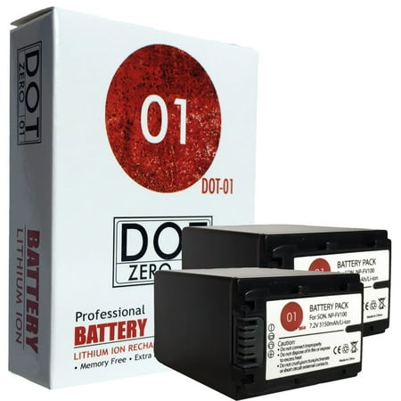 3150 Replacement (2x DOT-01 Brand 3150 mAh Replacement Sony NP-FV100 Batteries for Sony HDR-PJ340 Camcorder and Sony)