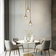 thumbnail image 4 of LNC 3-Light Globe Cluster Pendant, Clear Glass & Gold, for Kitchen Island & Foyer, 4 of 14
