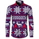 thumbnail image 4 of Camisa de manga larga navideña 2024 con solapa y botones para hombre, camisa con estampado 3D de muñeco de nieve navideño, informal, para fiestas y vacaciones, talla 5XL, 4 of 5