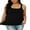 Black, variant on Sociala Plus Size Square Neck Slim Camisole For Women Adjustable Straps Stretch Tank Tops