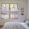 thumbnail image 4 of Colorful Southwestern Tier Curtains, Modern Geometric Abstract Art Light Filtering Kitchen Curtains, 2Pcs Rod Pocket Half Window Treatments Panels for Sink Cafe Cabinet Basement 27.5x45 Inches, 4 of 9