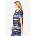 thumbnail image 3 of Woman Within Plus Size Short-Sleeve Pintucked Henley Tunic, 3 of 6