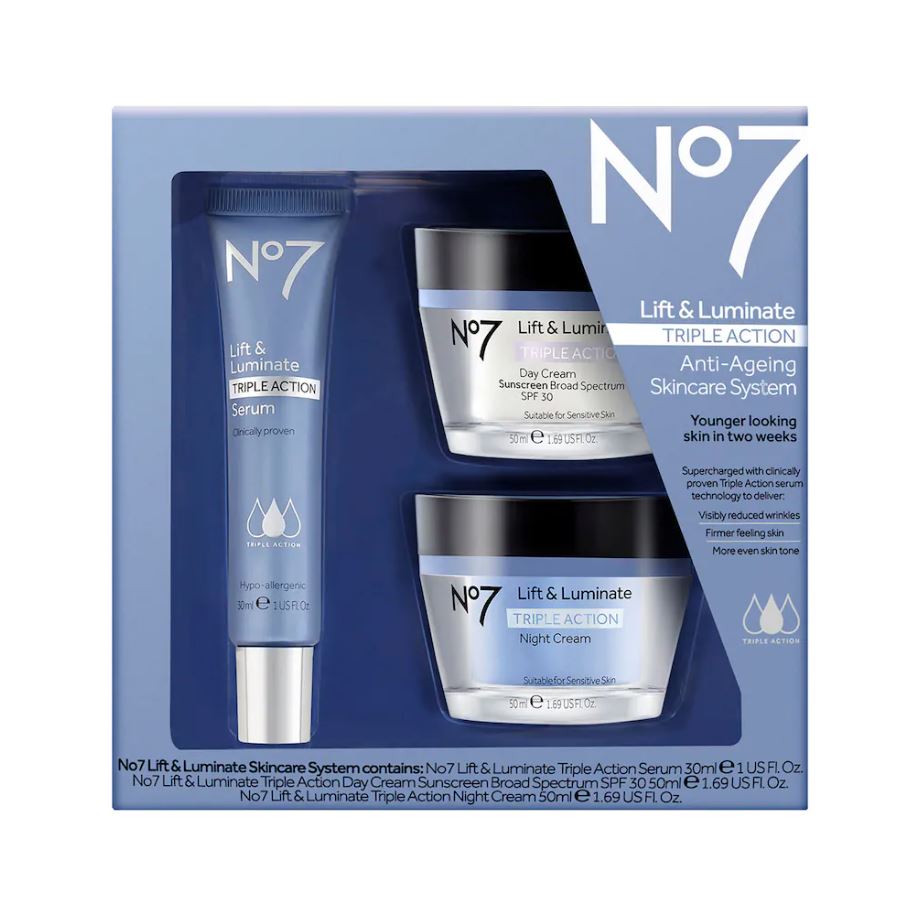 No7 Lift & Luminate Triple Action Skincare System Kit - Walmart.com 