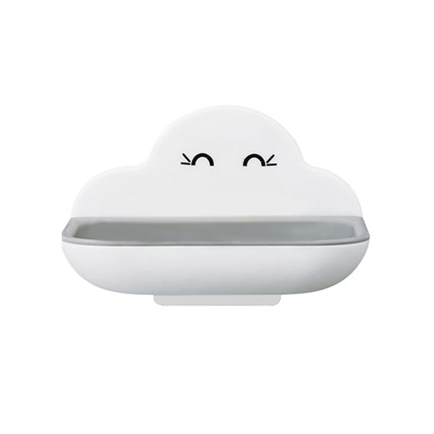 Advancent Bandeja de almacenamiento para pared, baño, cocina, decoración de nubes, cepillo, plato, soporte de de plástico, estante organizador de Juegos de accesorios de baño Blanco Advancent HA065188-01