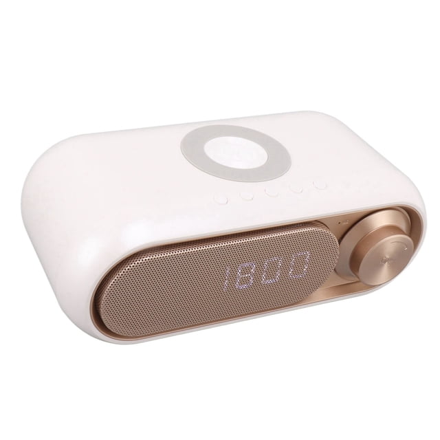 Radio Del Reloj De Alarma Con Altavoz De Carga Inalámbrica Y Bluetooth, Despertador Digital LED Con Puerto De Carga USB, Relojes De Alarma Radio Para Dormitorio, Cama