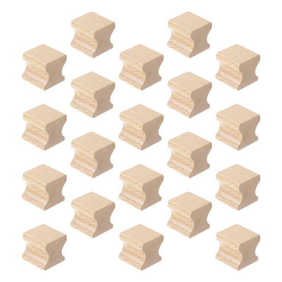 OFFIGAM Beige Wooden Stamps with Handles for Creative Craft Projects, 20 Pieces Set for Scrapbooking and Art