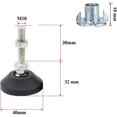 thumbnail image 2 of ZHAOCHENG Pata ajustable, 4 pies niveladores de acero inoxidable resistentes, M10 x 30 mm, tornillos de ajuste de ángulo antideslizantes con tuerca en T para muebles., 2 of 4