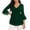 Green, variant on Ahabrexf Women's Fashion Top, Double Layer Mesh with Glittering Gold Hot Stamping and Ruffle Detail Three-Quarter Sleeve Elegant Collar Blouse