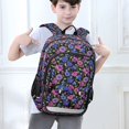 thumbnail image 6 of FORMRS Kids Backpack for School Unisex 17" Casual Bookbag Travel Daypack with Compartment Pockets, Night Flower Blooms Pattern, 6 of 7