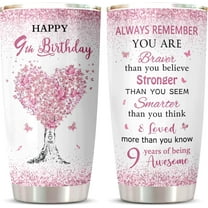 9 Year Old Girl Birthday Gift Ideas Tumbler 1PC, Gifts for 9 Year Old Girls, Girl Gifts for Birthday, Nine Gift for Age 9th Bday Decorations Coffee Cup 20oz
