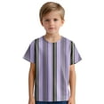 thumbnail image 5 of Spazoro Toddler Girls T-shirts, Summer Casual Crewneck Striped Short Sleeve Tops Tee Purple Size 4 T, 5 of 6
