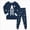 A48-Navy, variant on Kids 2‑Piece Long Sleeve Pajama Set with Cartoon Print,Soft Sleepwear for Kids 8-9 Years