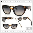 thumbnail image 2 of Womens Oversized Cat Eye Retro Fashion Geometric Bevel Arm Sunglasses Tortoise - Smoke, 2 of 8