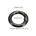 thumbnail image 2 of Round Spring O Rings, 8Pcs 0.75 Inch OD Trigger Buckle Snap Clips for Bags, Purses, Keyrings, Metallic Black, 2 of 6