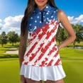 thumbnail image 2 of Uorisanigo US Flag Couple Matching Outfit Mens Golf Shirts Size S Short Sleeve 1/4 Zip Up Shirts for Work Athletic and Womens Zipper Shirt Quick Dry Sleeveless Racerback Workout Tops, 2 of 8