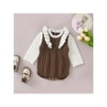thumbnail image 2 of Qmyliery Infant Baby Girls Knit Rompers, Long Sleeve Crew Neck Ruffle Snap  Jumpsuits for Spring Autumn, 2 of 9