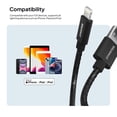 thumbnail image 6 of Powertek USB-A to Lightning Cable, Fast Charging iPhone Charger Cord, Durable Tangle-Resistant Sync Cable, Black Glitter, 6FT, 6 of 7