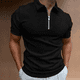 thumbnail image 4 of Camisetas de hombre con cuello y músculos, camisetas azules para hombre, camisetas tipo polo sin logotipo, camisetas de gimnasio lisas con cremallera, ropa ajustada de verano talla XL para hombre 2024, 4 of 5