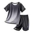 thumbnail image 6 of ZACPNCV Boys Athletic Short Sets with Pockets Quick Dry Lightweight Heather Summer Outfits Performance Sports School Sets Gray 11-12 Years, 6 of 7