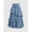 Light Wash, variant on Light Wash Denim Tiered Ruffle Skirt A-Line Mid-Length Casual