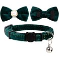 thumbnail image 3 of Cat Dog Collar with Bow Tie Faux Pearl Ornament Velvet Solid Color Bell Safety Kitten Puppy Pet Wedding Party Halloween Xmas Festive, 3 of 8
