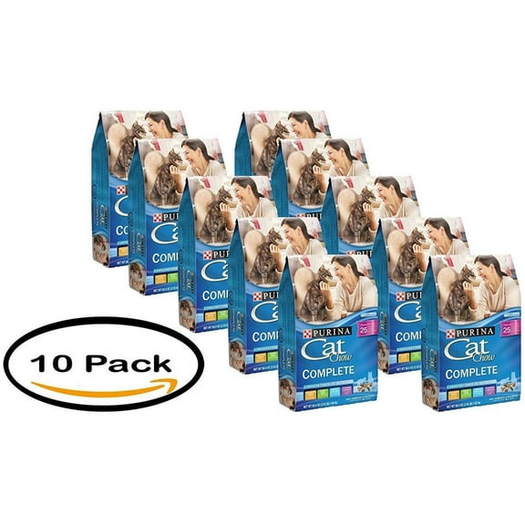 PACK OF 10 - Purina Cat Chow Complete Cat Food 3.15 lb. Bag