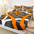 thumbnail image 3 of Manfei Geometric Striped Artistic Full Size Sheets,Abstract Circle Circular Bed Sheets,Orange Gray Black Sheet Sets For Cboys Kids,Breathable Home Decor,4-Piece, 3 of 7