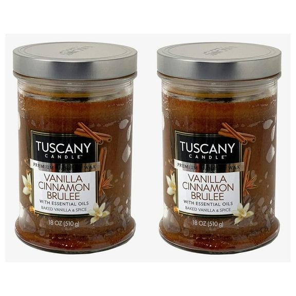 Tuscany Candle 18oz Scented Candle, Vanilla Cinnamon Brulee 1-Pack