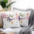 thumbnail image 3 of Outdoor Pillow Cover Colorful Butterfly Set of 2 Waterproof Throw Pillowcases Pink Flowers Decorative Patio Furniture Pillows for Couch Garden Indoor & Outdoor Use, 3 of 9
