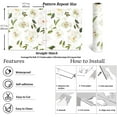 thumbnail image 3 of VEELIKE 17.7" x 118.1" Floral Peel and Stick Wallpaper White Watercolor Peony Floral Wallpaper Prepasted Self Adhesive Wall Paper Removable Flower Contact Paper for Bedroom Nursery Cabinets Liners, 3 of 10