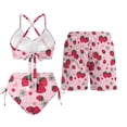thumbnail image 3 of Psesaysky Cute Women's High Leg Drawstring Bikini Sets,Mens Swim Trunks with Pockets,Couples Matching Clothes for His and Her, Strawberry, 3 of 7